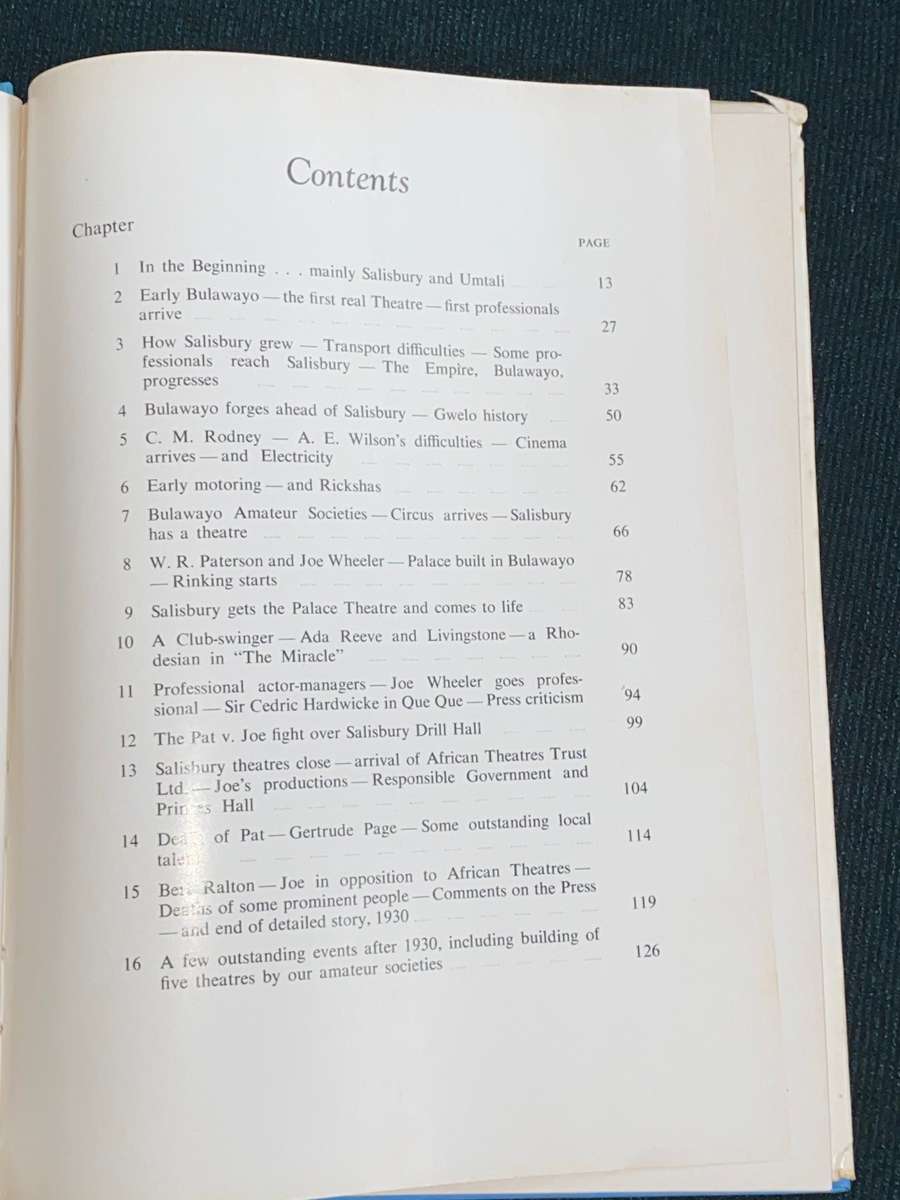 A HISTORY OF RHODESIAN ENTERTAINMENT 1890-1930 BY C.T.C. TAYLOR