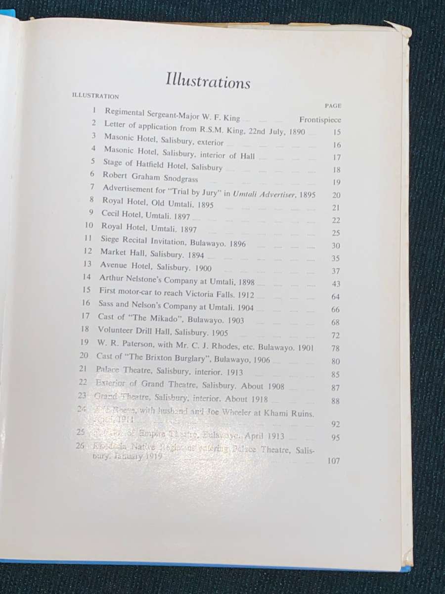 A HISTORY OF RHODESIAN ENTERTAINMENT 1890-1930 BY C.T.C. TAYLOR