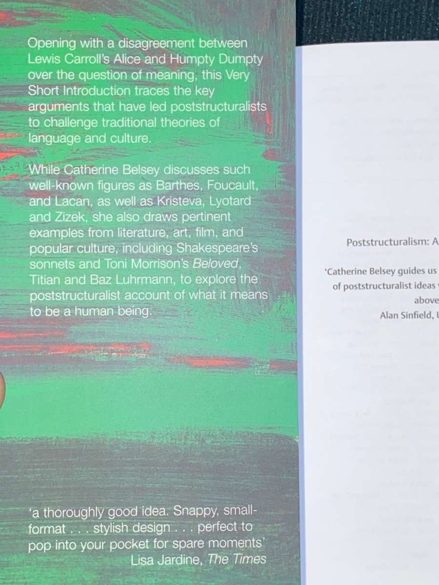 POSTSTRUCTURALISM A VERY SHORT INTRODUCTION BY CATHERINE BELSEY