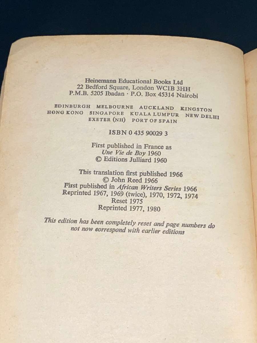 HOUSEBOY BY FERDINAND OYONO