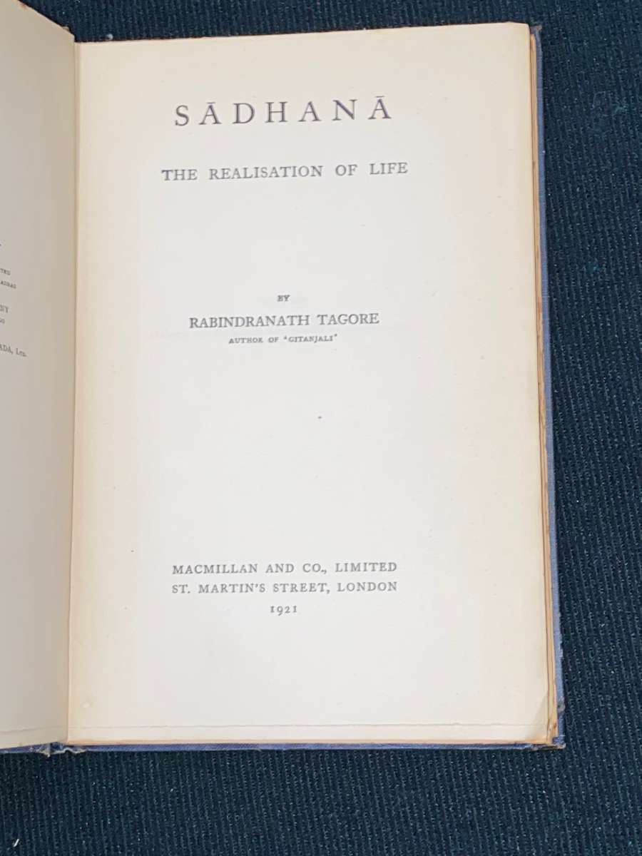 SADHANA THE REALISATION BY RABINDRANATH TAGORE 1921