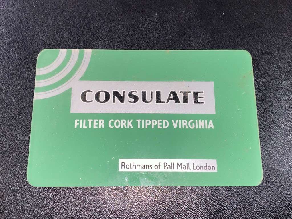 VINTAGE PERSPEX CONSULATE CIGARETTE SIGN