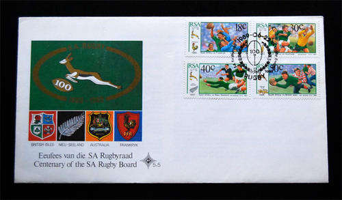 1889-1989  CENTENARY OF THE SA RUGBY BOARD FDC