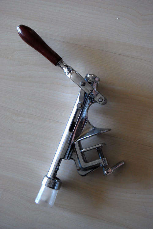 LARGE BENCH WINE BOTTLE OPENER