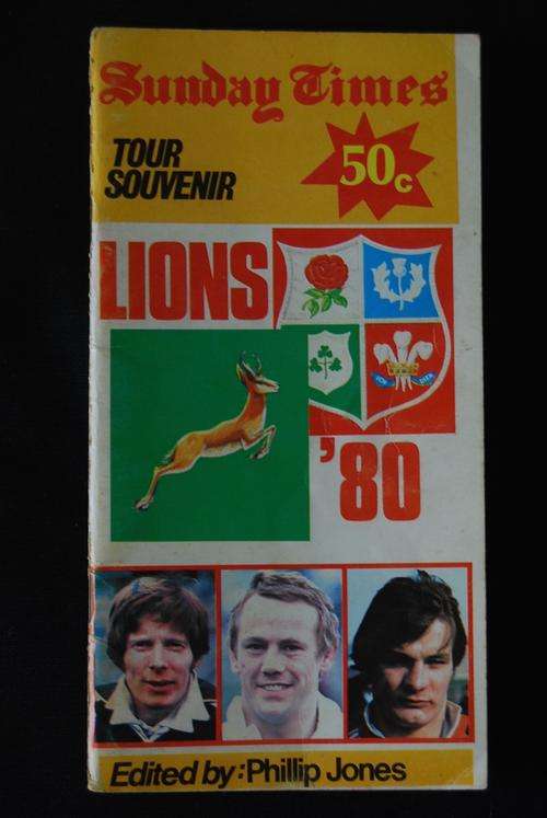 SUNDAY TIMES SPRINGBOKS VS LIONS 1980 TOUR SOUVENIR EDITED BY PHILLIP JONES. RARE!