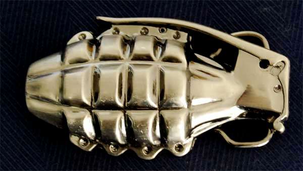 HAND GRENADE BELT BUCKLE