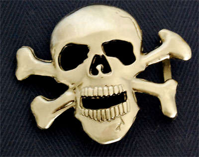 METAL SKULL BELT BUCKLE