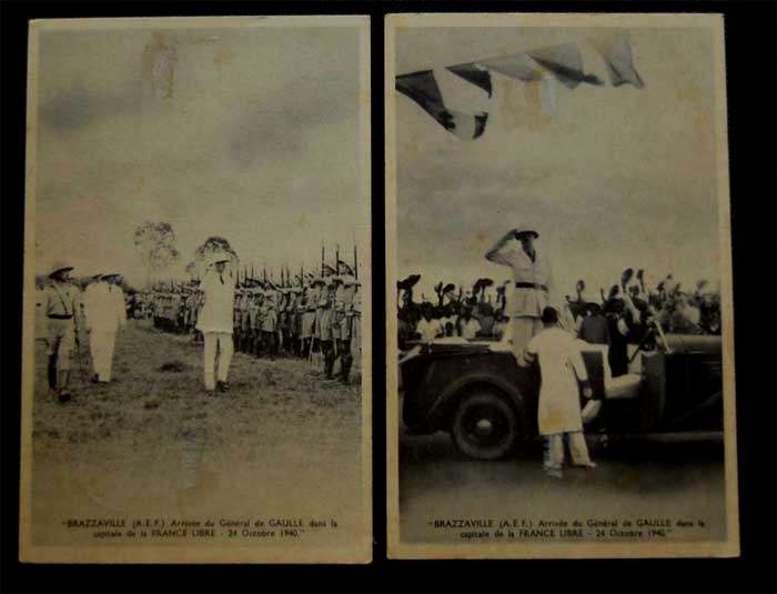 1942 General De Gaulle Postcards Congo