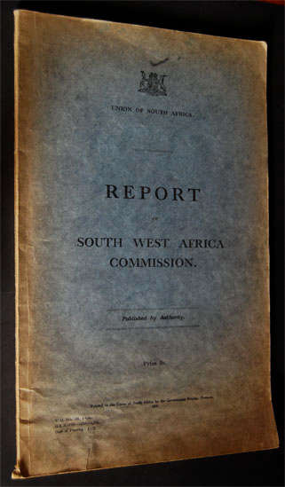 UNION OF SOUTH AFRICA - REPORT OF SWA COMMISSION 1936