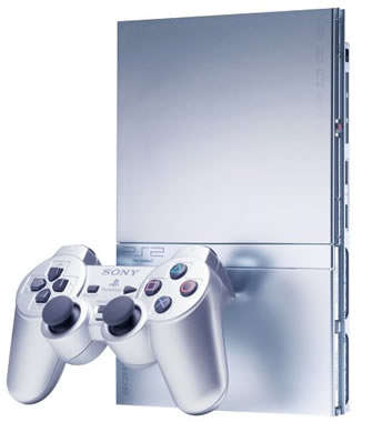 SONY PS2 SLIMLINE SILVER EDITION