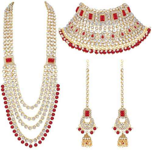 Ethnic Indian Traditional Kundan Dulhan Bridal Jewellery Set for Women