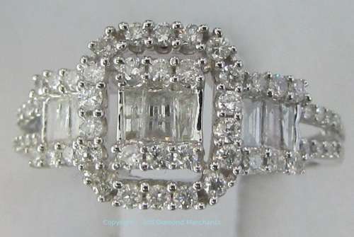 **ONCE-OFF DEAL [R41674]** EMERALD / ROUND CUT [0.813ct] DIAMOND RING [WHITE GOLD] - BUY SAFE