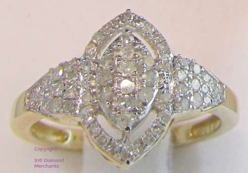 **NEW DESIGN [R31963]** MARQUISE SHAPE [0.420ct] DIAMOND RING [2.460g] YELLOW GOLD - BUY SAFE