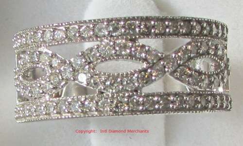 **BREATHTAKING [R53385]** HIGH QUALITY [1.00ct] DIAMOND BAND [4.218g] WHITE GOLD - BUY SAFE