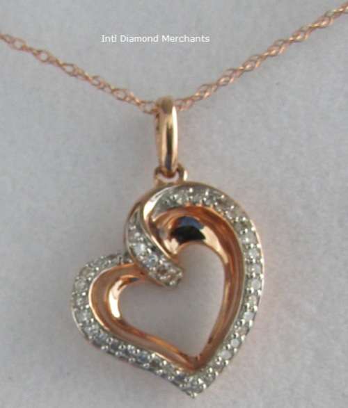 **DESIGNER PENDANT [R27047]** DIAMOND PENDANT [0.276ct] ROUND CUT [ROSE GOLD] - BUY SAFE