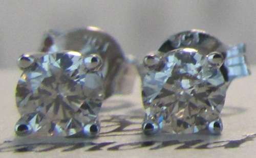 **BRILLIANT DEAL [R30865]** GLITTERING [0.500ct] DIAMOND STUD EARRINGS [WHITE GOLD] - BUY SAFE