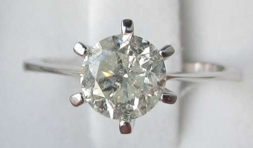 **SPECIAL [R33143]** ROUND CUT [0.900ct] SOLITAIRE DIAMOND RING [WHITE GOLD] - BUY SAFE