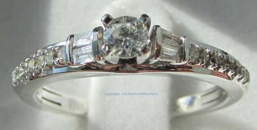**PROMO [R29751]** HIGH QUALITY [0.610ct] DIAMOND RING [2.640g] WHITE GOLD - BUY SAFE