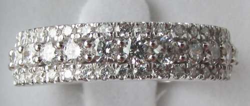 **ULTRA SPARKLY [R47385]** HIGH [G / VS] QUALITY [1.100ct] DIAMOND BAND [4.670g] WHITE GOLD-BUY SAFE