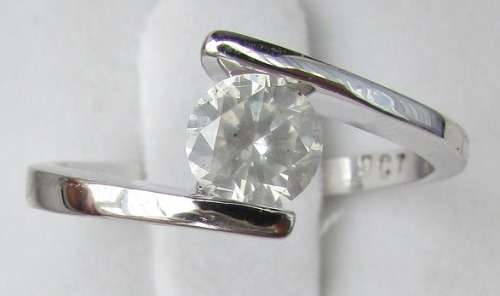 **1/2ct SPECIAL [R30024]** DESIGNER TWIST ROUND CUT DIAMOND [0.572ct] RING [WHITE GOLD] - BUY SAFE