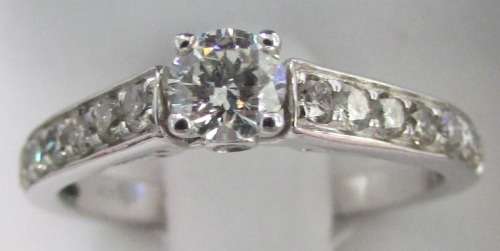 **PROMO [R32751]** HIGH QUALITY [0.810ct] DIAMOND RING [3.266g] WHITE GOLD - BUY SAFE