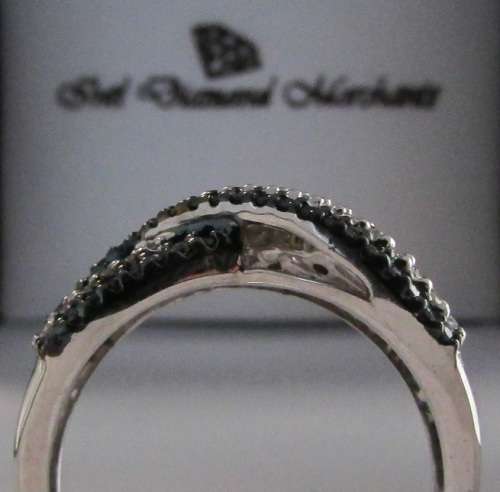 **BLUE DIAMONDS [R35274]** ROUND CUT [0.620ct] DIAMOND RING / BAND [WHITE GOLD] - BUY SAFE