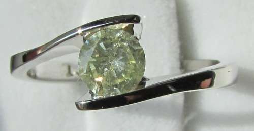 **STUNNING SOLITAIRE [R31036]** ROUND CUT DIAMOND [0.335ct] TWIST RING [WHITE GOLD] - BUY SAFE