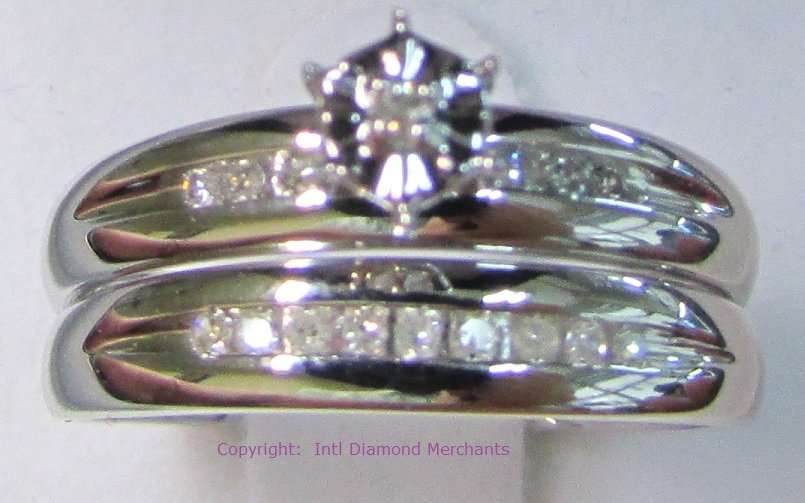 **SUPER DEAL [R22596]** BRIDAL TWINSET [0.226ct] DIAMOND RINGS [WHITE GOLD] - BUY SAFE