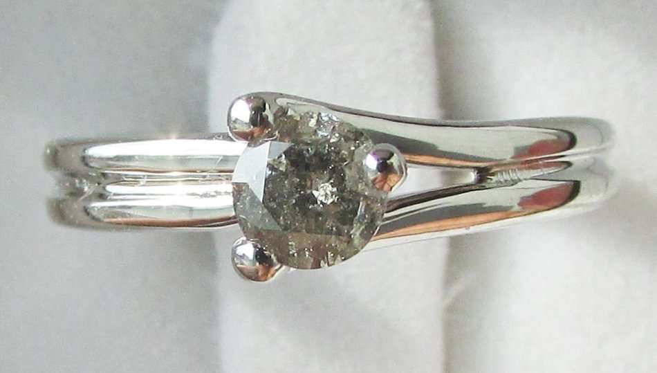 **DESIGNER RING [R26528]** ROUND CUT [0.332ct] SOLITAIRE DIAMOND RING [WHITE GOLD] - BUY SAFE