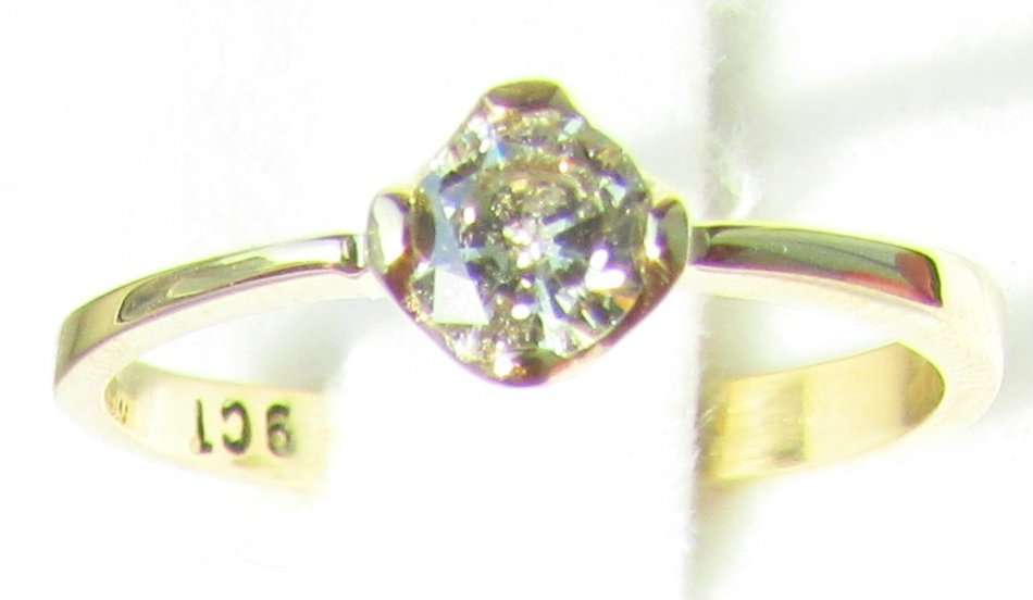 **DESIGNER PIECE [R25470]** ROUND CUT [0.300ct] SOLITAIRE DIAMOND RING [YELLOW GOLD] - BUY SAFE