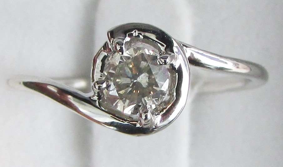 **NEW DESIGN [R25777]** ROUND CUT [0.350ct] SOLITAIRE DIAMOND RING [WHITE GOLD] - BUY SAFE