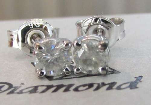 **BRILLIANT DEAL [R21332]** GLITTERING [0.300ct] DIAMOND STUD EARRINGS [WHITE GOLD] - BUY SAFE