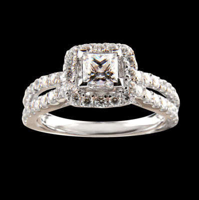 **SPECTACULAR [R50456]** HALO DESIGN [1.120ct] DIAMOND [G /SI2] RING [3.140g] WHITE GOLD - BUY SAFE