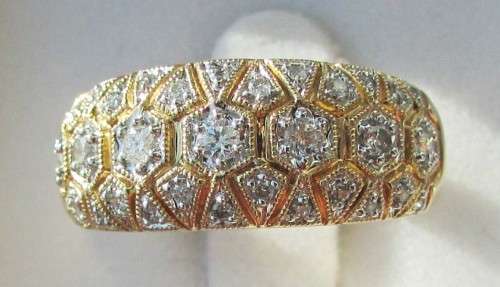 **SUPER DEAL [R40091]** HIGH [H / SI] QUALITY [0.630ct] DIAMOND BAND [YELLOW GOLD] - BUY SAFE