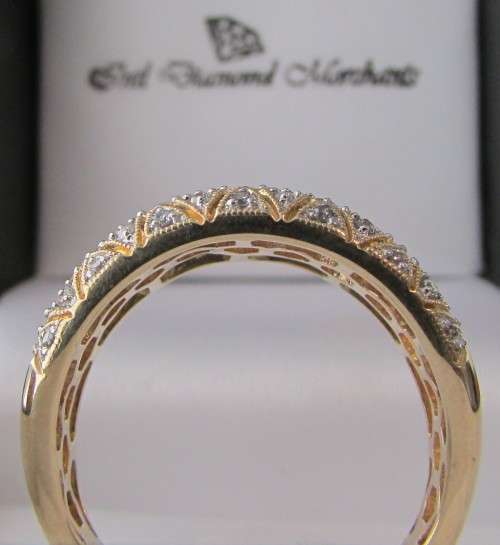 **SUPER DEAL [R40091]** HIGH [H / SI] QUALITY [0.630ct] DIAMOND BAND [YELLOW GOLD] - BUY SAFE