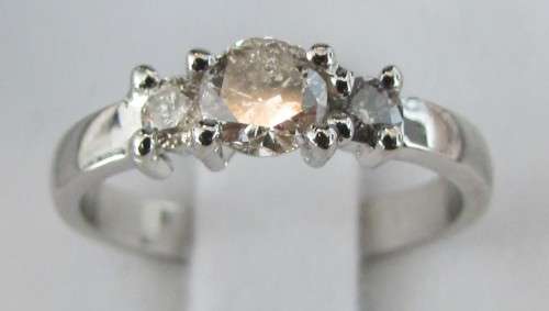 **CLASSIC DESIGN [R32074]** TRILOGY [0.600ct] 3 ROUND CUT DIAMOND RING  [WHITE GOLD] -  BUY SAFE