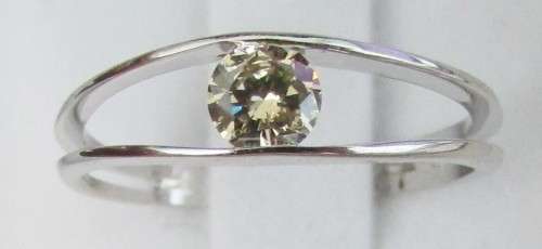 **SPLIT SHANK [R25893]** TENSION SET DESIGN ROUND CUT DIAMOND [0.300ct] RING [WHITE GOLD] - BUY SAFE