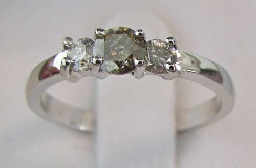 **CLASSIC DESIGN [R26074]** TRILOGY [0.500ct] 3 ROUND CUT DIAMOND RING  [WHITE GOLD] -  BUY SAFE