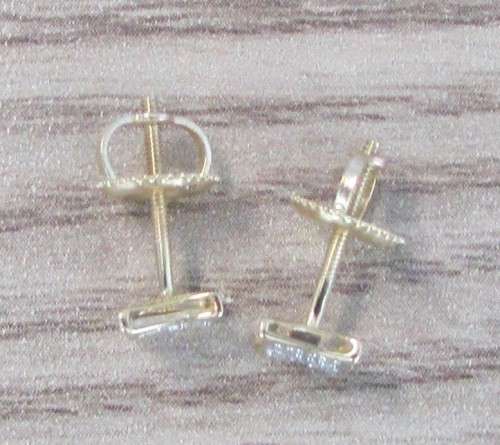 **DIAMOND CLUSTER |R16341** MICRO PAVE SET |0.185ct| DIAMOND EARRINGS | YELLOW GOLD - **SEE VIDEO**