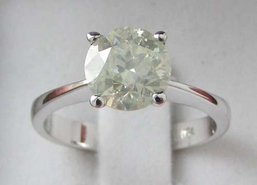 **CERTIFIED [R84968]** 1CT [COLOUR M] DIAMOND [1.570ct] SOLITAIRE RING [18KT WHITE GOLD] - BUY SAFE