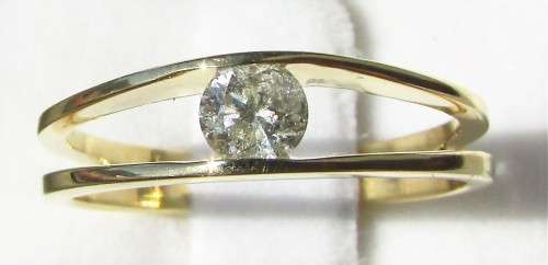 **SPLIT SHANK [R26542]** TENSION SET DESIGN ROUND CUT DIAMOND [0.350ct] RING [YELLOW GOLD] -BUY SAFE