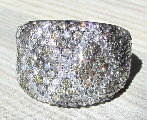 **MASSIVE DEAL [R84327]** CLUSTER DESIGN [3.750ct] DIAMOND RING [7.634g] WHITE GOLD - BUY SAFE