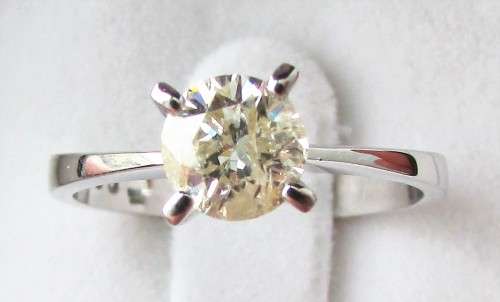 **3/4CT SPARKLY [R31036]** ROUND CUT DIAMOND [0.830ct] SOLITAIRE RING [WHITE GOLD] - BUY SAFE