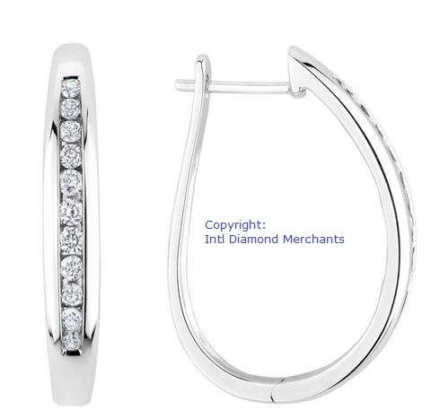 **DIAMOND HOOPS [R21074]** PAVE SET [0.200ct] DIAMOND EARRINGS [WHITE GOLD] -  BUY SAFE