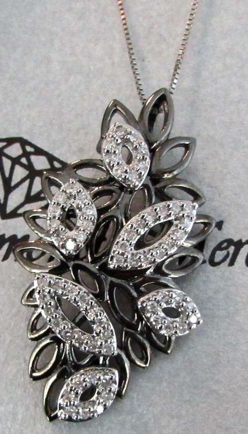 **GLITTERING [R30679]** DIAMOND PENDANT [0.400ct] ROUND CUT [WHITE GOLD] + FREE CHAIN -  BUY SAFE