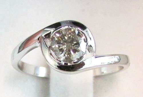 **1/2ct SPECIAL [R31528]** ROUND CUT [0.530ct] SOLITAIRE DIAMOND RING [WHITE GOLD] - BUY SAFE