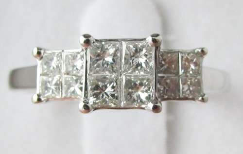 **PRINCESS DESIGNER [R35152]** DIAMOND RING [0.600ct] INVISIBLE SETTING [WHITE GOLD] - BUY SAFE