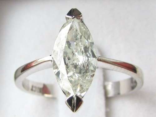 **CERTIFIED [R71296]** 1CT [COLOUR I] MARQUISE [1.346ct] DIAMOND RING [18KT WHITE GOLD] - SEE VIDEO