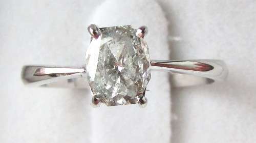 **CRAZY DEAL [R36579]** DESIGNER RADIANT CUT DIAMOND [0.500ct] RING [WHITE GOLD] - BUY SAFE