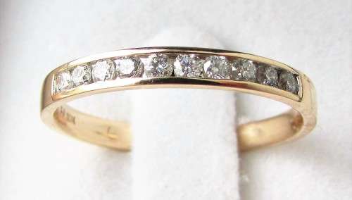 **TOP DEAL [R19419]** HIGH [H / SI] QUALITY [0.200ct] DIAMOND CHANNEL BAND [YELLOW GOLD] - BUY SAFE